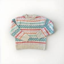 NWT American Eagle Outfitters Women's Pullover Sweater Soft White Multi Sz M