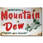 Mountain Dew Sign Metal Soda VINTAGE LOOK Tin SIGN RETRO SODA Bottle Plaque