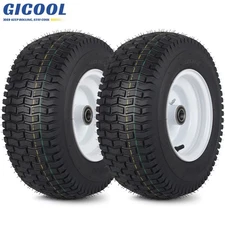 2-Set 16 x 6.50-8 Tubeless Tire & Wheel for Lawn Tractor Mower, 4" Centered Hub