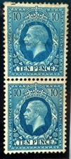 GB 1936 10d TURQUOISE-BLUE block x2 verical mint. fair. SG:GB 448. ref#333