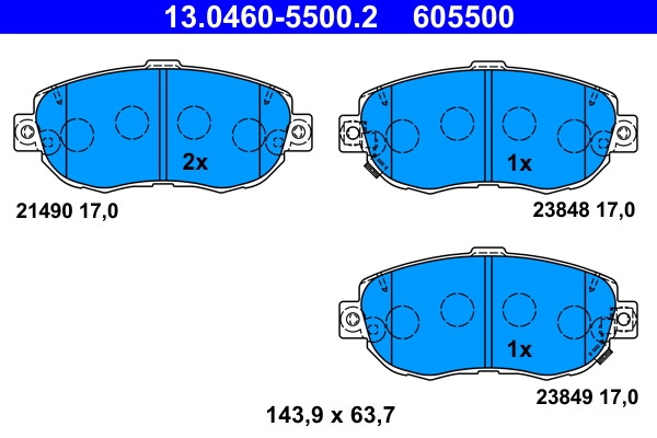 Plaquettes de frein ATE 13.0460-5500.2 pour OE 04465-301 auto