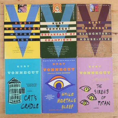 Kurt Vonnegut - 6 Book Lot - Sirens of Titan, Cat's Cradle, Slaughterhouse-Fiv..
