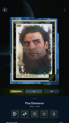 TOPPS STAR WARS CARD TRADER GALLERY 26 S2 GILDED TUNGSTEN POE DAMERON 10CC