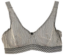 VTG Warners 34C Bra Underwire Unlined Style 2848 Boho Pinstripe Checkered Pinup