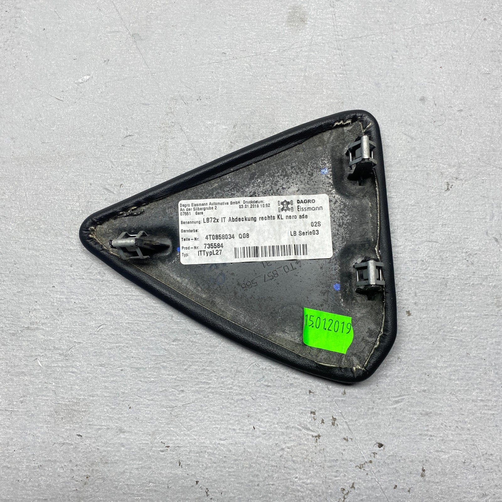 2019 Lamborghini Huracan LP580-2 Right Dash End Trim Leather 4T0858034