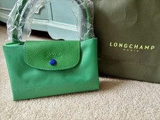 Borsa a tracolla grande Longchamp Le Pliage verde nuova con etichetta
