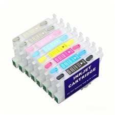8 Colors Empty Refillable Ink Cartridge for Epson Stylus Photo R2400 Printer
