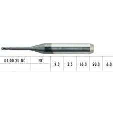 1PC Dental Lab CAD/CAM Milling Burs for Zirconia DT-00-20-NC