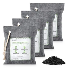 Bamboo Charcoal Air Purifying Bags 4×200g, Odor & Moisture Remover for Home &...