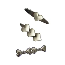 Matte 3D Love Heart Hair Clips Duckbill Clip Metal Hairpins Sweet Hair Barrettes