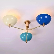 3 Light Pendant Mid Century Modern Raw Brass Sputnik chandelier light Fixture