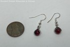 Artisan 925 Sterling Red Beaded angle Earrings 1.3g — photo 2