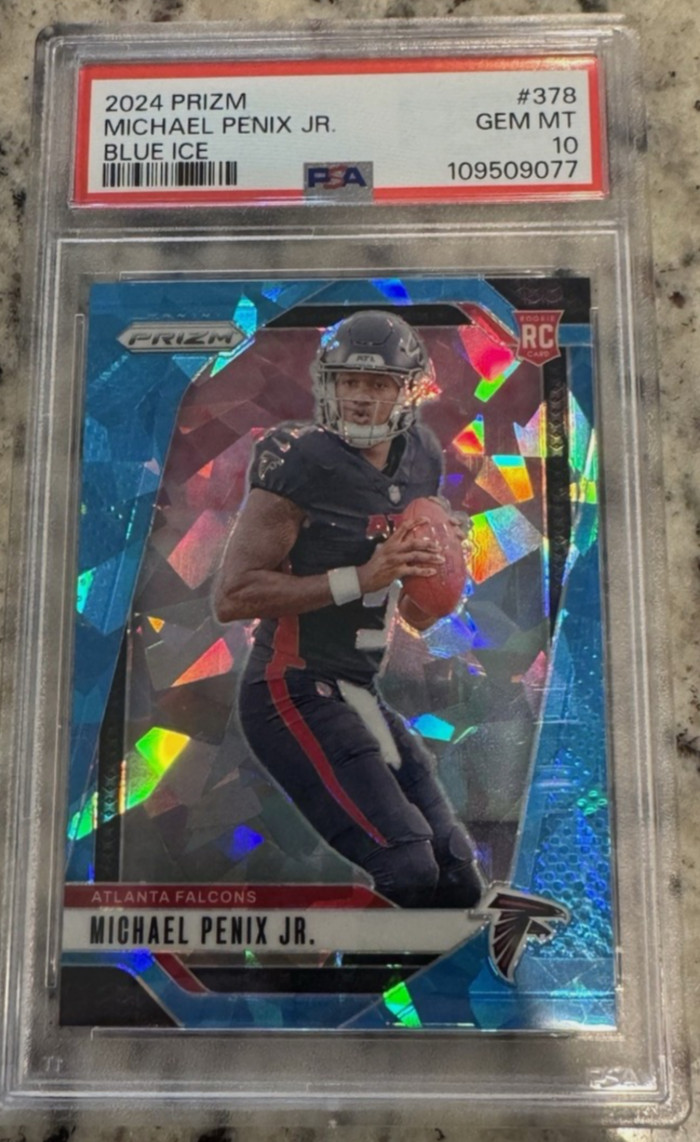 2024 PANINI PRIZM BLUE ICE #378 MICHAEL PENIX JR. ROOKIE RC 99 PSA 10