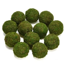 BYHER Natural Green Moss Decorative Ball,Handmade (3.5"-Set of 6) 3.5"-set of 6