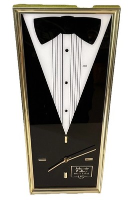Vintage Johnnie Walker Black Label 12 Years Tuxedo Advertising Clock, 10x24.75 