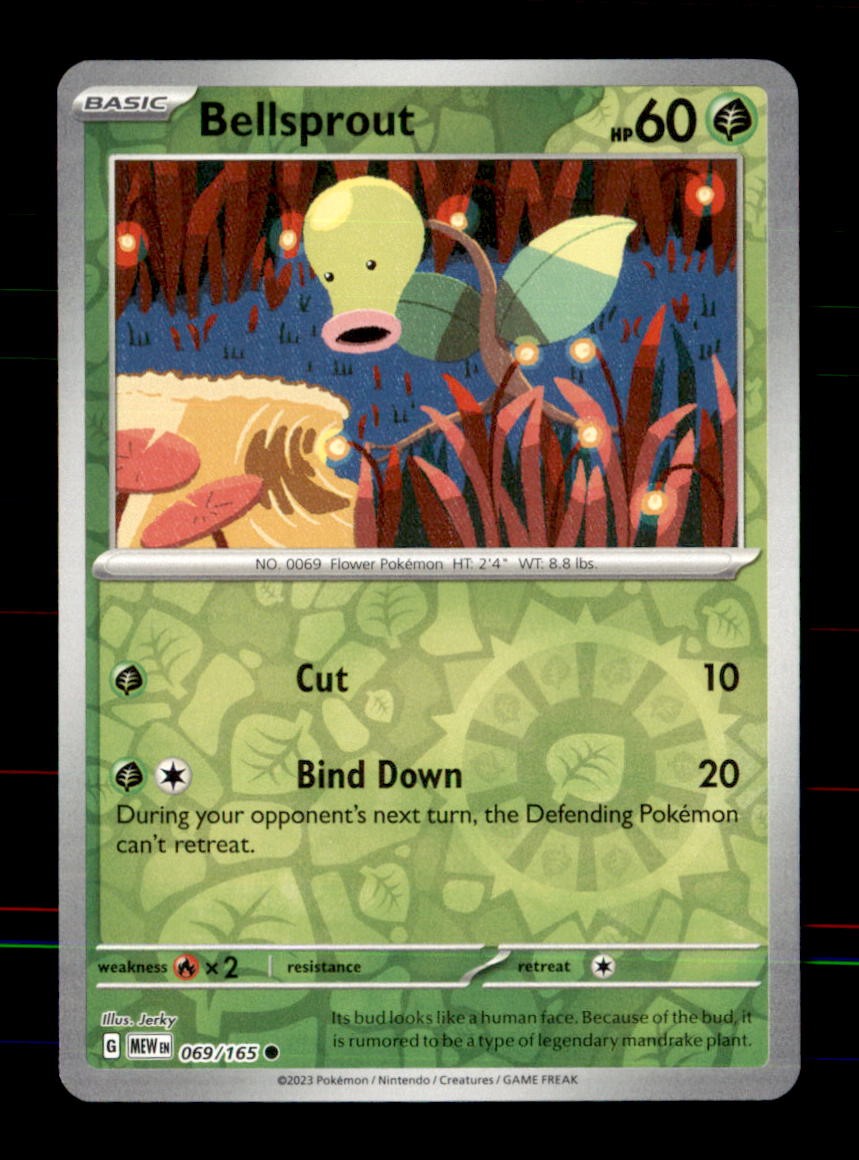 Bellsprout 069/165 Common 151 Pokemon Reverse Holo Near Mint