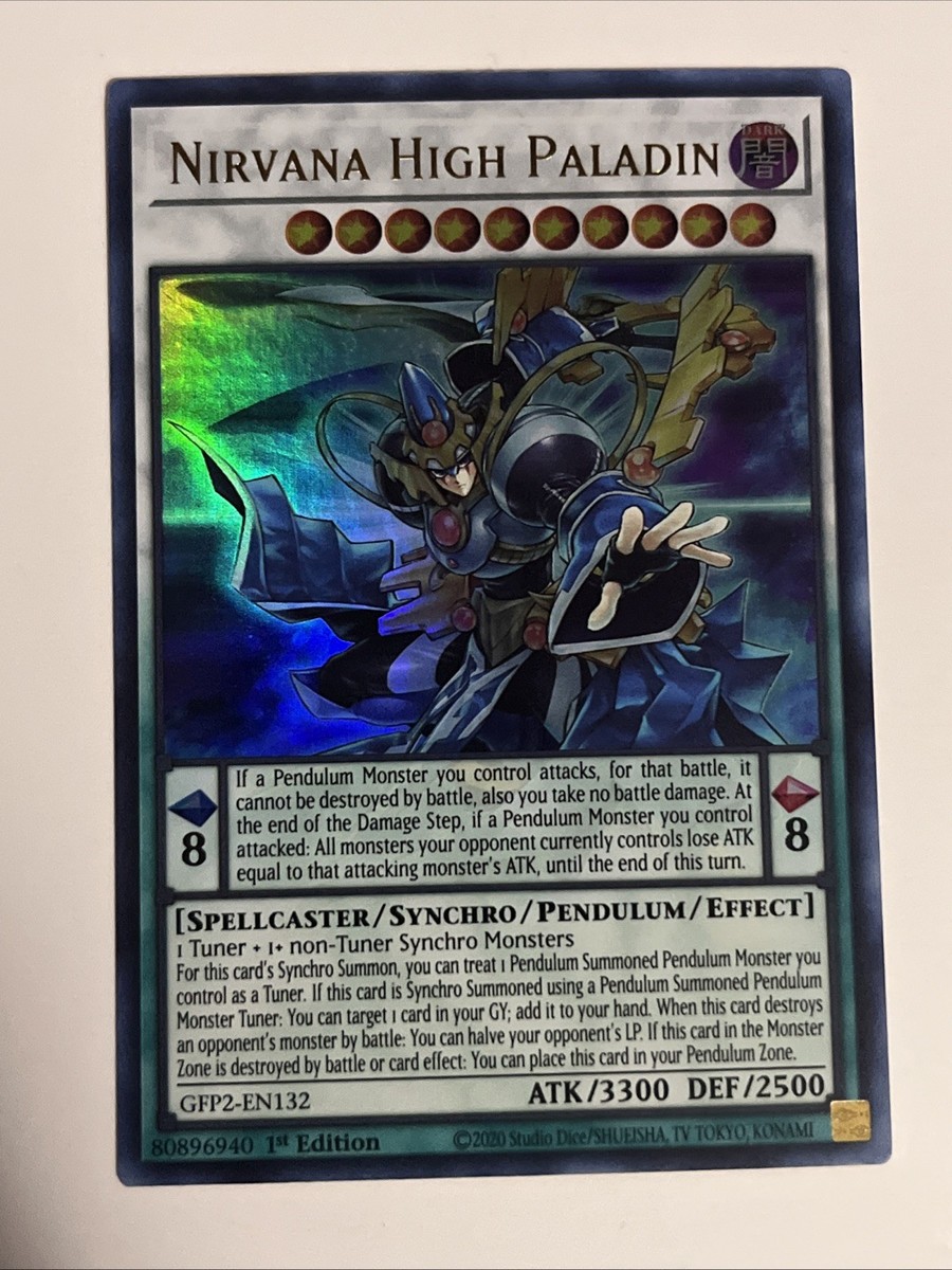 yugioh nirvana high paladin deck GFP2-EN132 - - Ultra Rare Mint / near mint condition trading card Nirvana High Paladin [1st Edition]