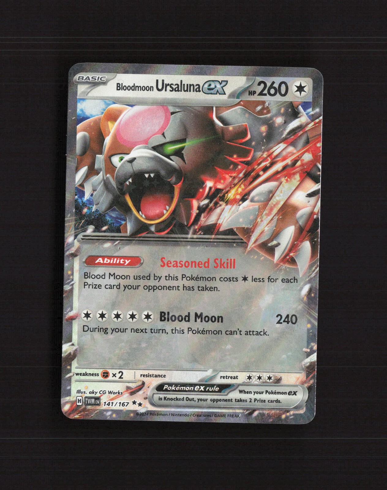 Bloodmoon Ursaluna ex 141/167 Twilight Masquerade Ultra Rare Pokemon Card LP+