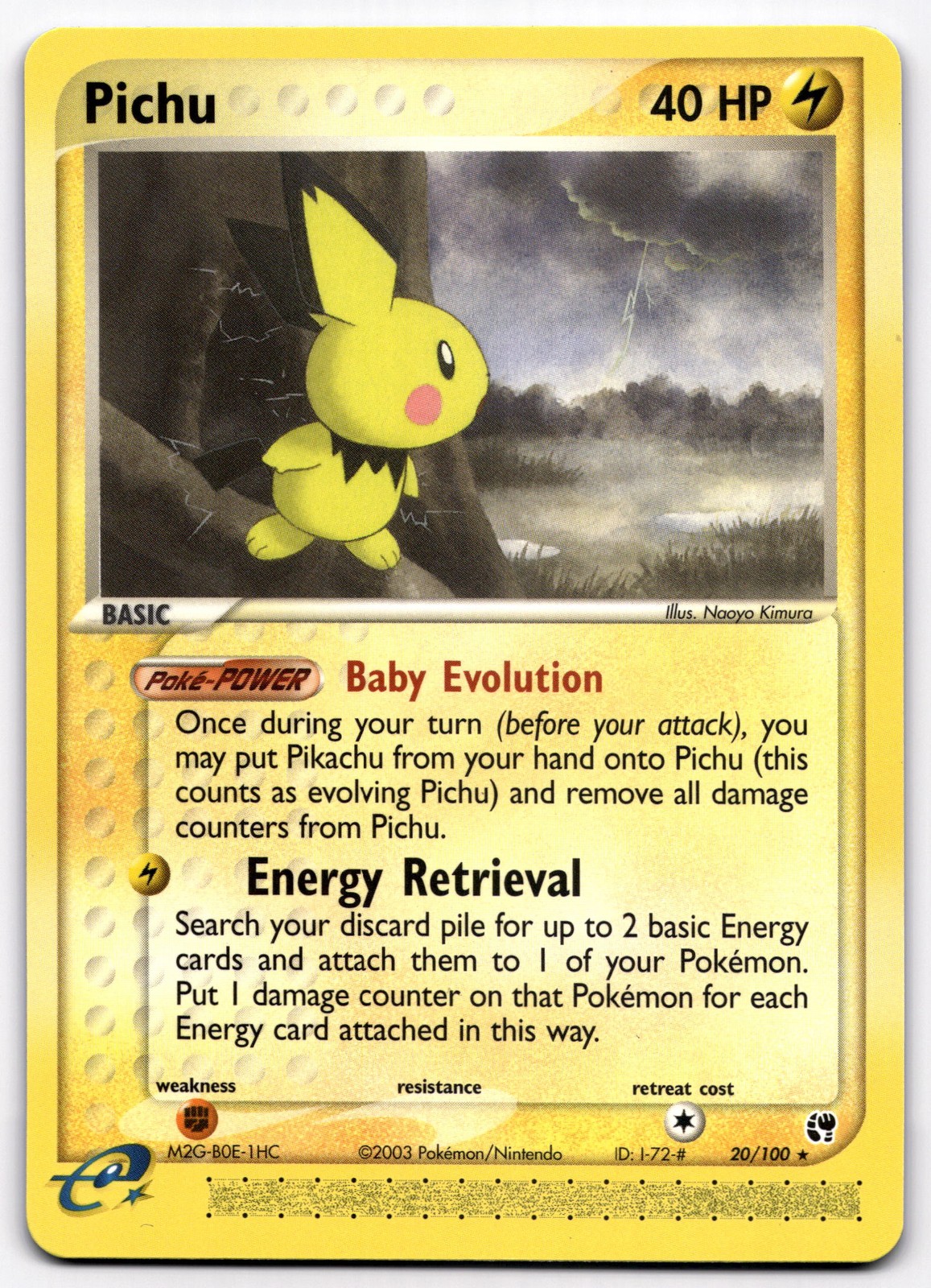 Pichu - 20/100 SS Rare Sandstorm NM