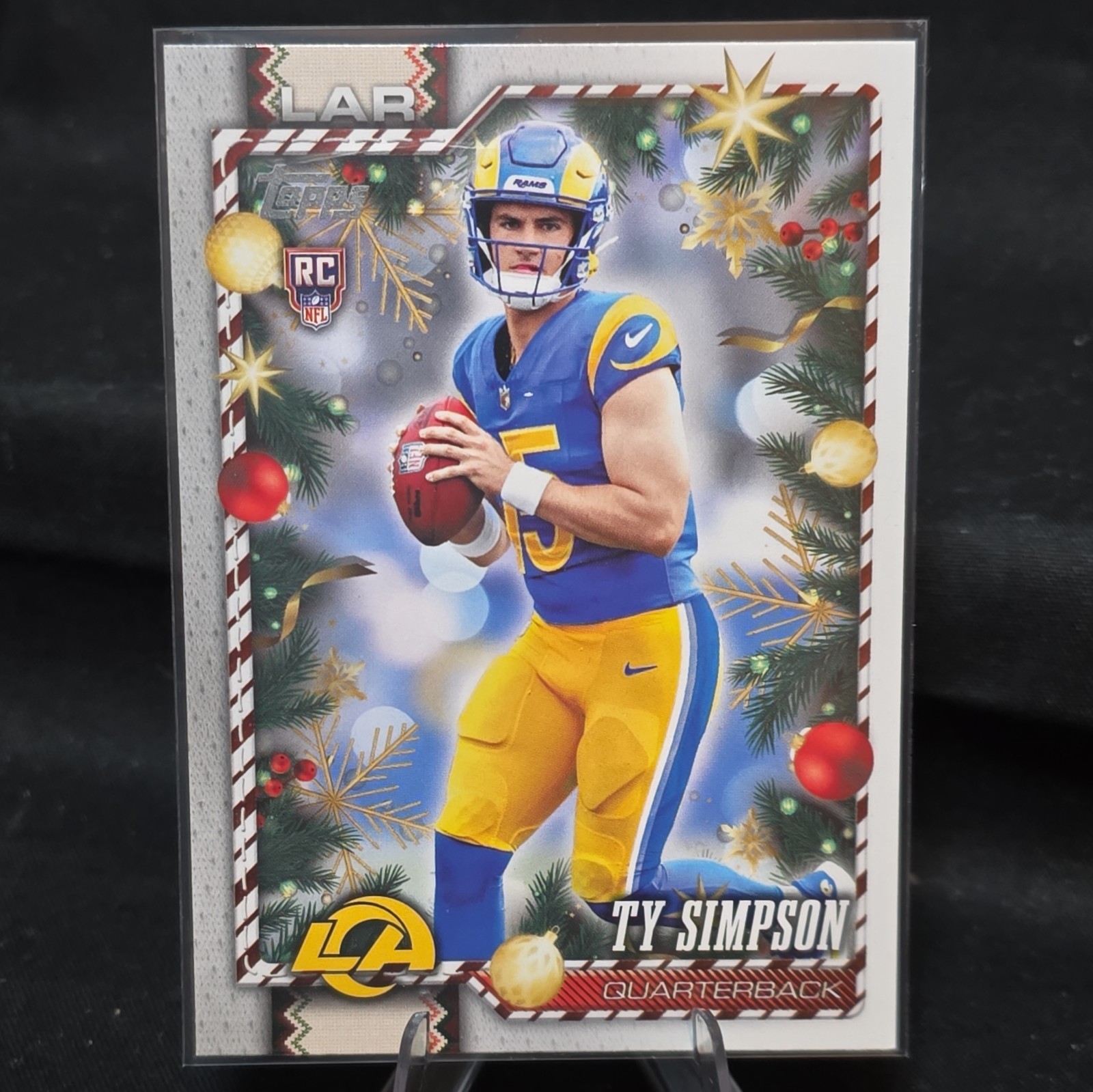 2026 Topps Holiday Ty Simpson RC Holiday Back SP Variation Rams Rookie