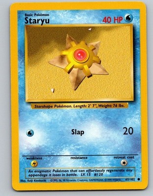 Pokemon TCG Base Set Unlimited - Staryu 65/102 Common LP