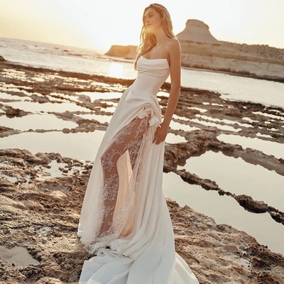 white side slit dress Off-the-Shoulder Long White Prom Dress with Side Slit Off White / 6