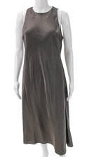 Madewell Womens Tank Dress Gray Sleeveless Mid-Calf Button Polyester Size 4