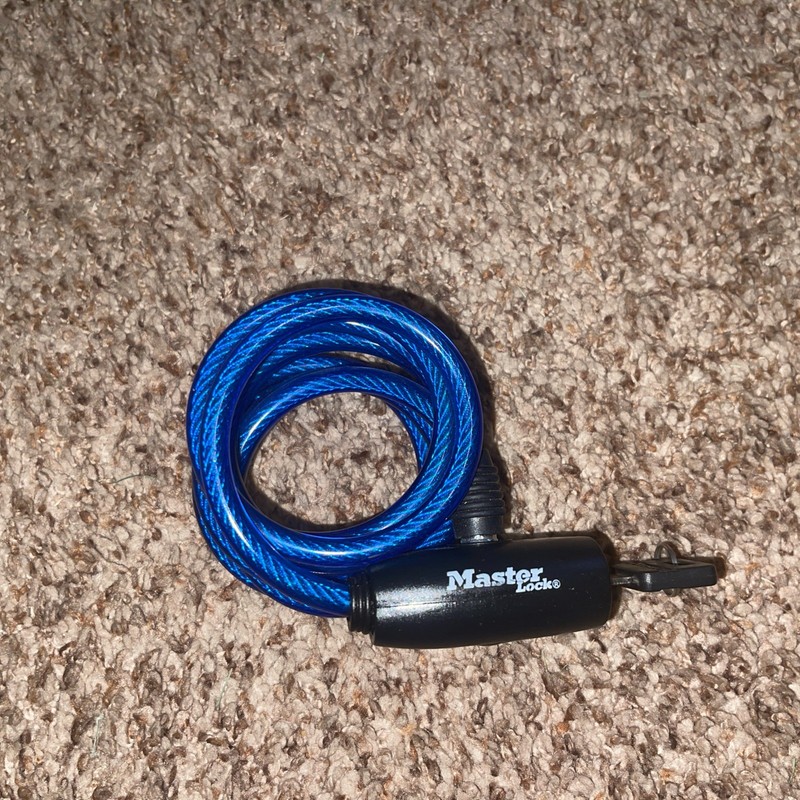 Master Lock Keyed Vinyl Cable Bike Lock 6 Ft Blue