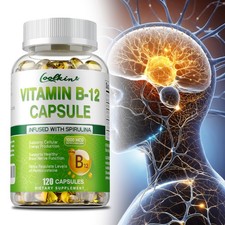 Vitamin B-12 Methylcobalamin 1000mcg - Spirulina - Energy Booster Nerve Relief