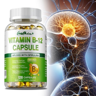 Vitamin B-12 Methylcobalamin 1000mcg - Spirulina - Energy Booster & Nerve Relief