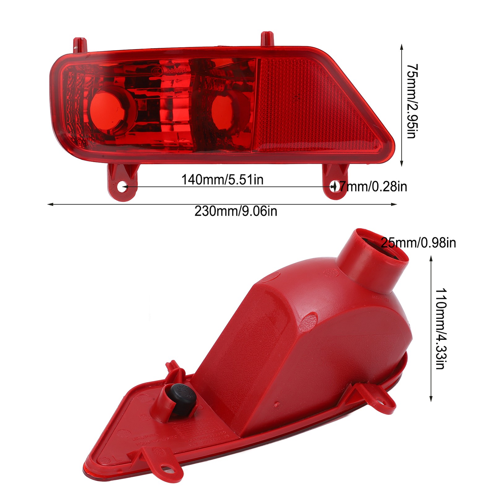 Red Rear Fog Light Assembly Car Accessories For 3008 2009‑2016.