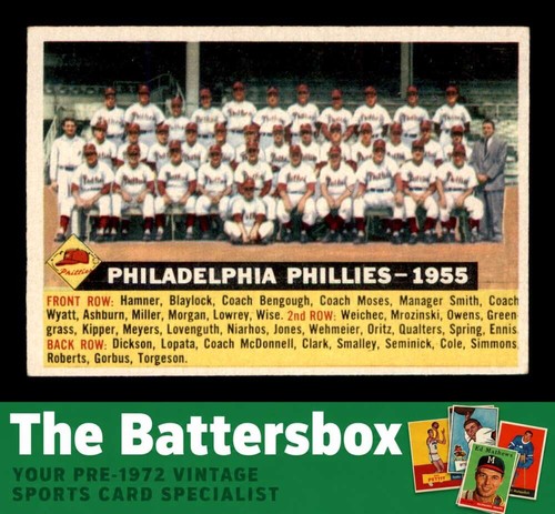 Phillies Team [White Back] #72 1956 Topps card
