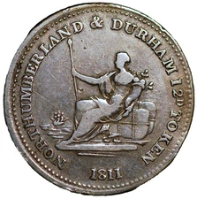 1811 Token England Northumberland Newcastle 12d Iohn Roberston D11