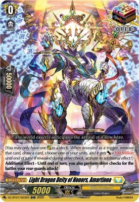 Vanguard TCG Karte DZ-BT07/023EN ORR Light Dragon Honors Gottheit, Amartinoa Mond