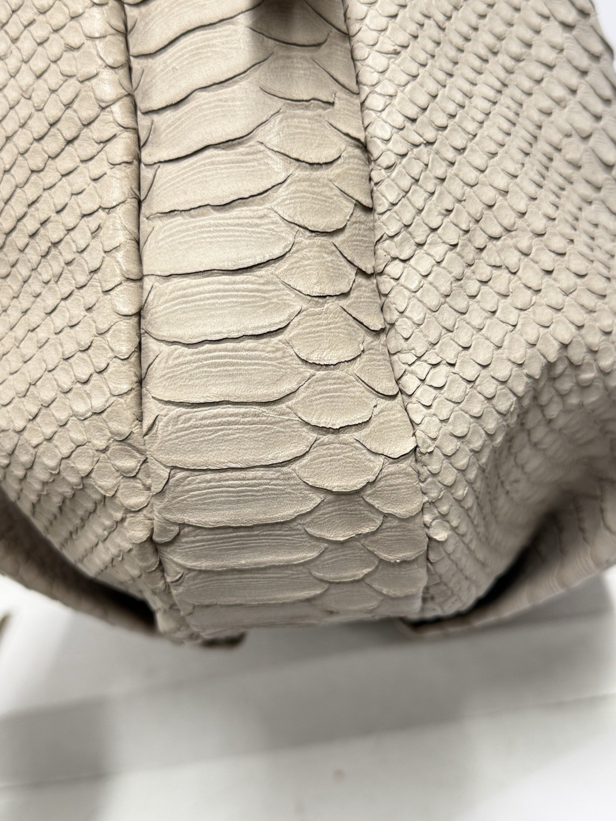 Furla Beige Python Embossed Leather Hobo Shoulder… - image 10