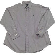 Polo Ralph Lauren Curham Shirt Mens Size XL Purple Striped Classic Fit Button LS