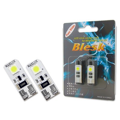 Blesk 194 T10 6000K White LED Wedge Bulbs for License Dome Map | Made in Korea