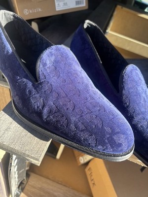 Dior Timeless Loafer - Navy Blue - Dior oblique Velvet - Men's Size 11