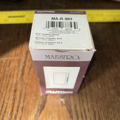 (x1) Lutron MA-R-WH Maestro 8.3A Companion Dimmer White (WE HAVE OTHER STYLES)