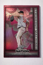 Curt Schilling Leaf Metal Baseball Nation Strikeout Machine Pink Parallel Card