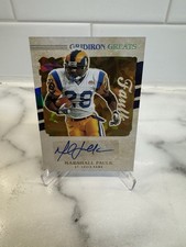 2021 Panini Moasic Gridiron Greats Marshall Faulk Auto Gold Cracked Ice