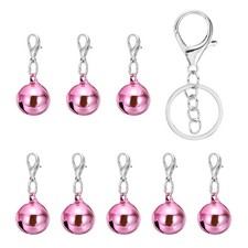 8 PCS Dog Bell Mini Cat Bell Small Pet Keychain Bells,Pink