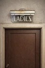 40s Ladies Art Deco Restroom Sign Advertising Vintage Theater Lighted Glass Bar