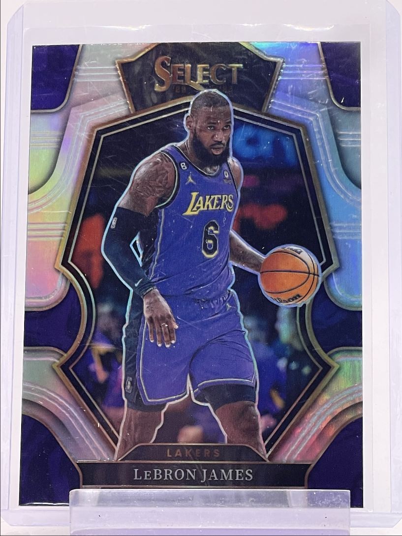 LEBRON JAMES 2022-23 SELECT PREMIER LEVEL SILVER PRIZM LAKERS Q6561