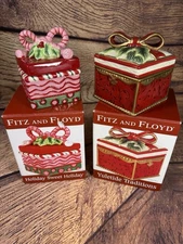 Vintage Fitz and Floyd Holiday Sweet Holiday & Yuletide Tradition Trinket Box