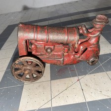 Vintage Cast Iron Arcade Tractor Red 1920's 3 1/2" Original Missing Front tires