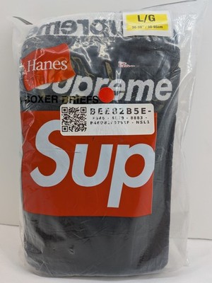 Supreme Hanes Boxer Briefs 4-Pack Black Size Large (L/G) New Sealed Underwear