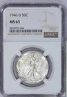 1946-D Walking Liberty Half Dollar 50c NGC MS65
