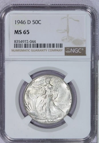 1946-D Walking Liberty Half Dollar 50c NGC MS65