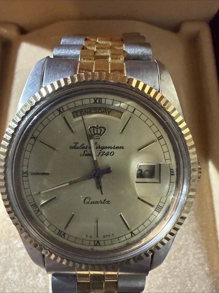 Reloj Presidencial Jules Jurgensen Vintage Dos Tonos Hombre Nuevo En Caja Original Foto 2 de 4